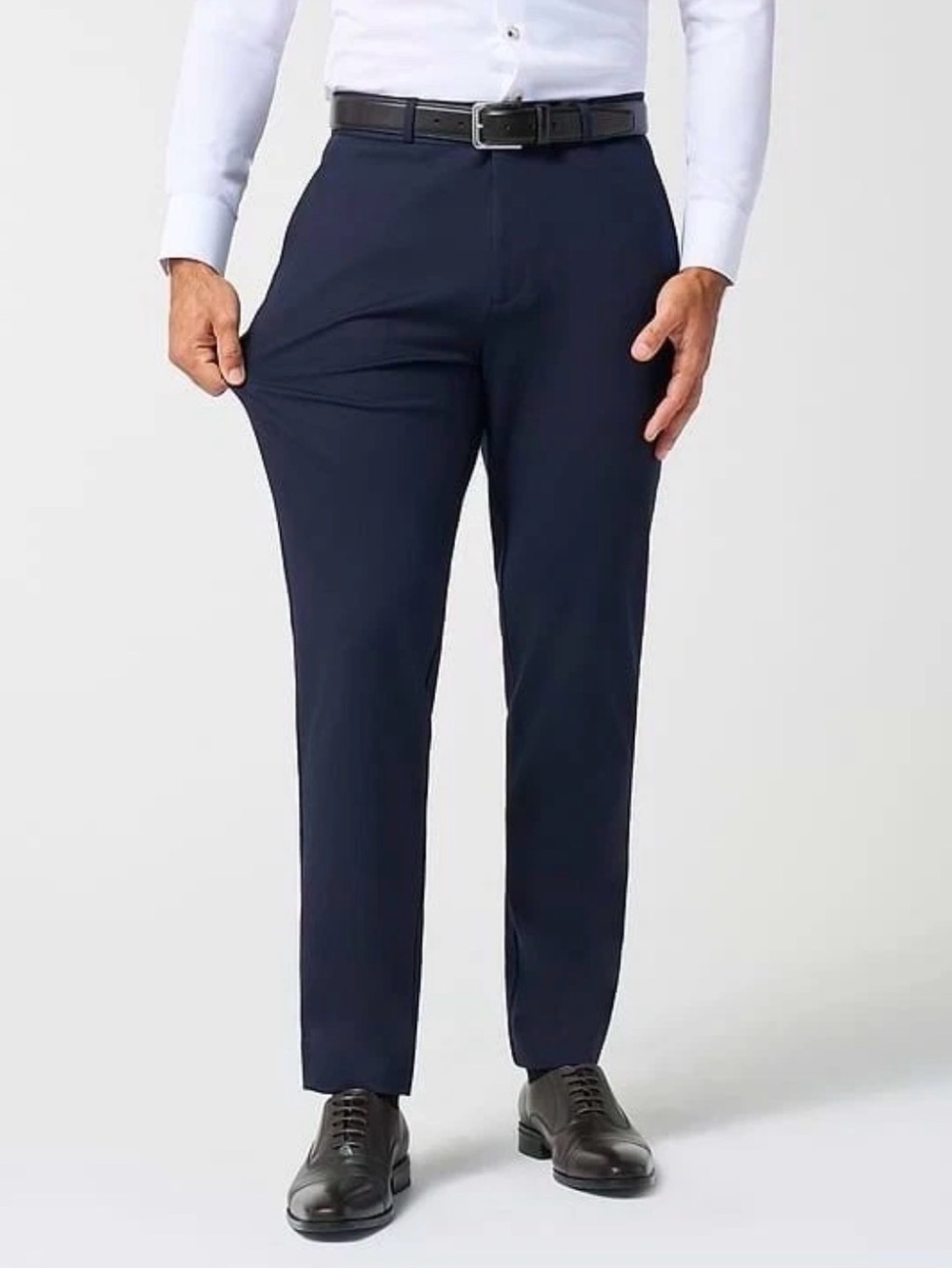 State & Liberty Dress Pants 38x31 Navy Athletic Fit Stretch Moisture Wicking